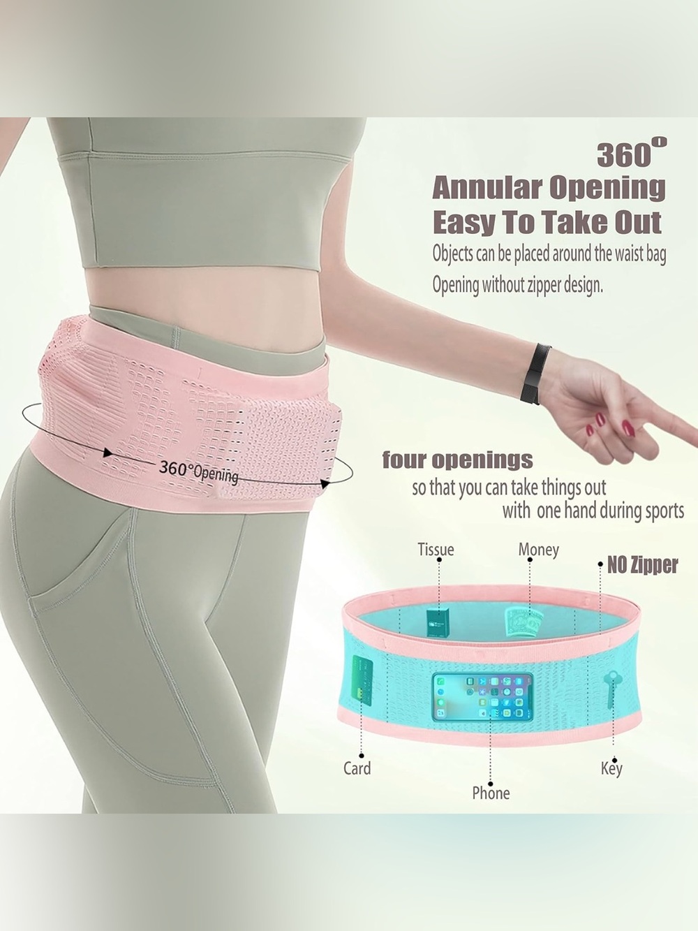 Running/walking/hiking/concert going, stretchy waist belt. New in package.